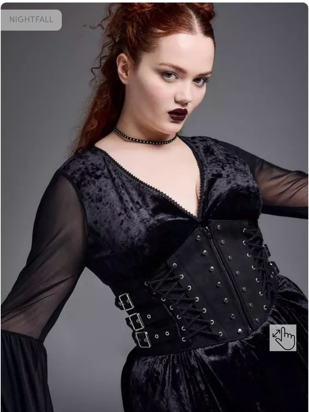 torrid Black Lace-Up Corset Waist Belt with Studs